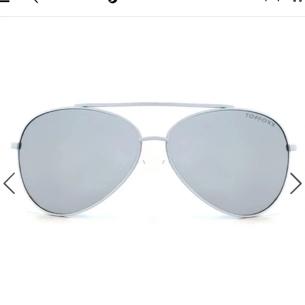 White Frame aviator sunglasses - Picture 1 of 5
